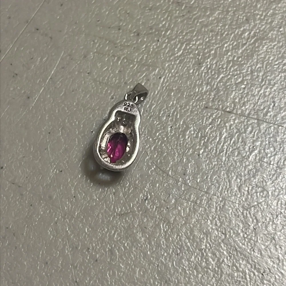 Elegant Sterling Silver 925 rj signed gemstone Pendant